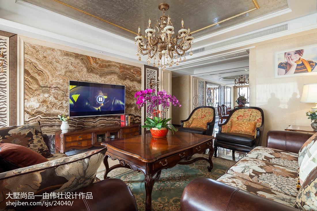 歐式風格客廳電視背景墻設計