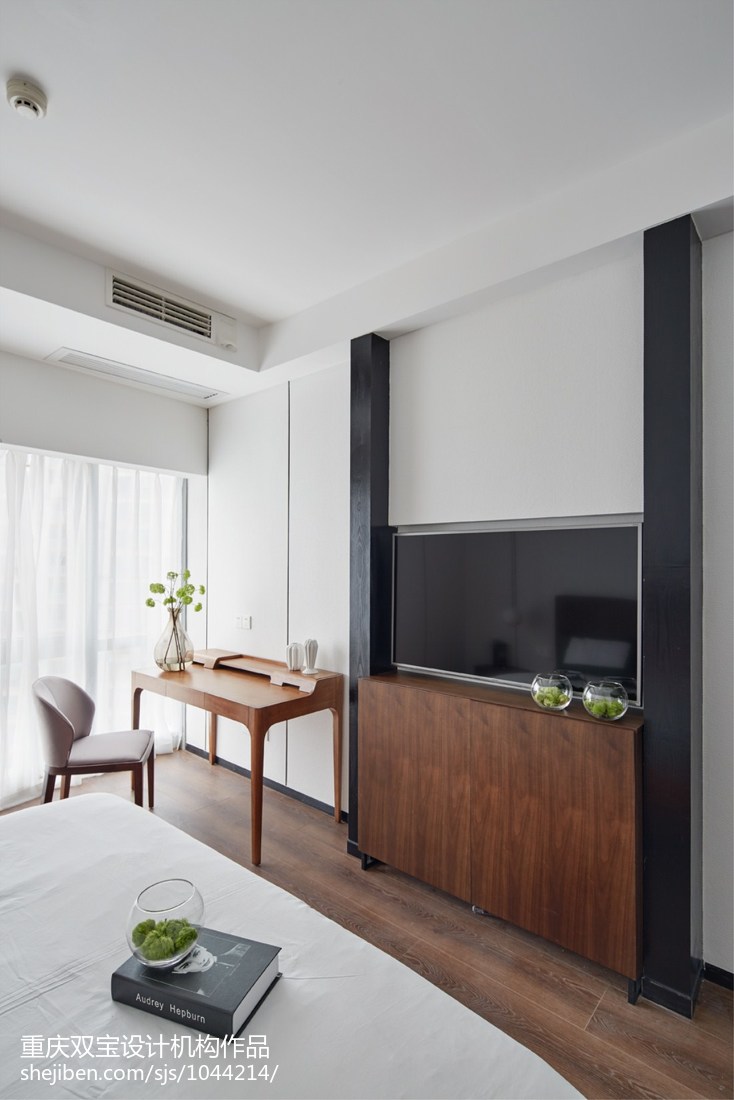 簡約風格臥室電視背景墻設計