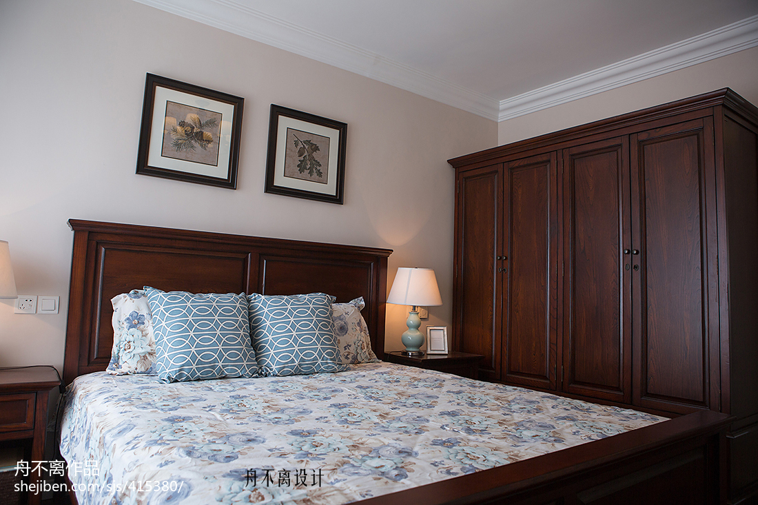 簡約美式風格臥室裝飾圖