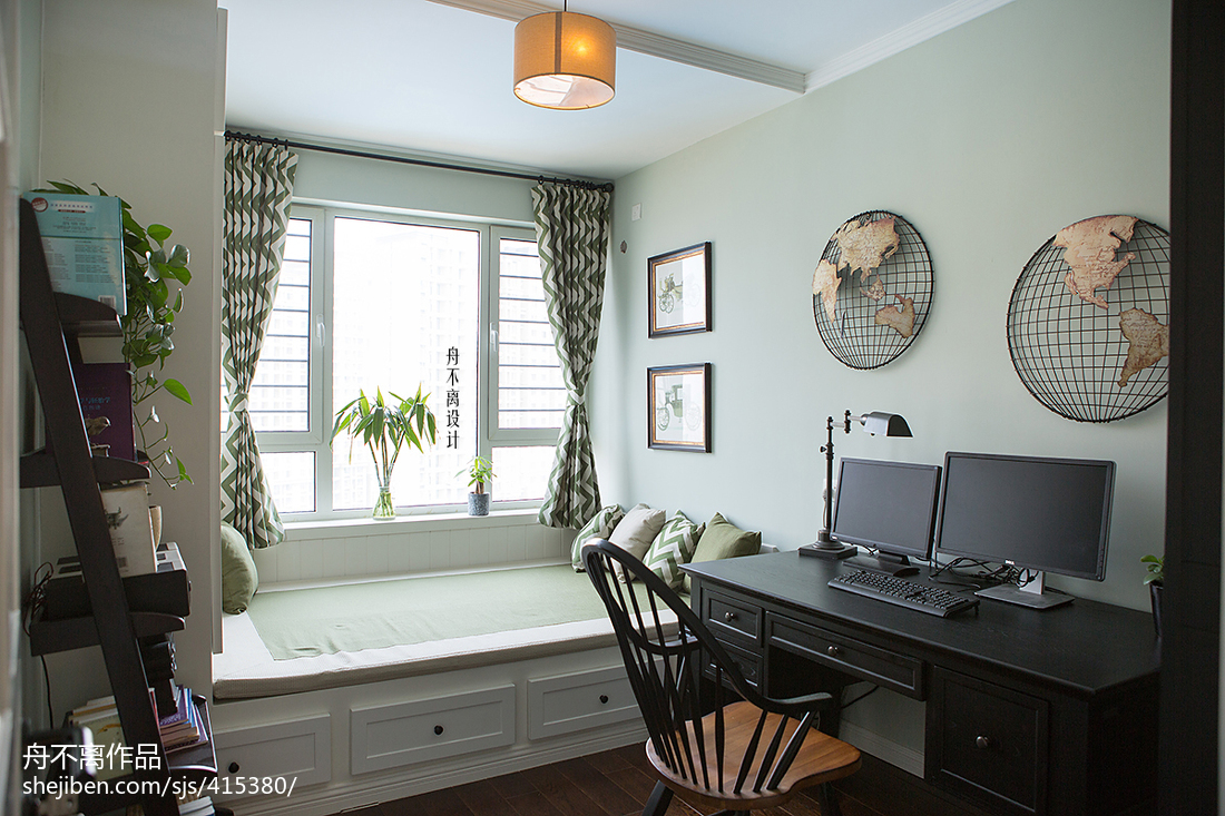 美式田園風格書房裝修