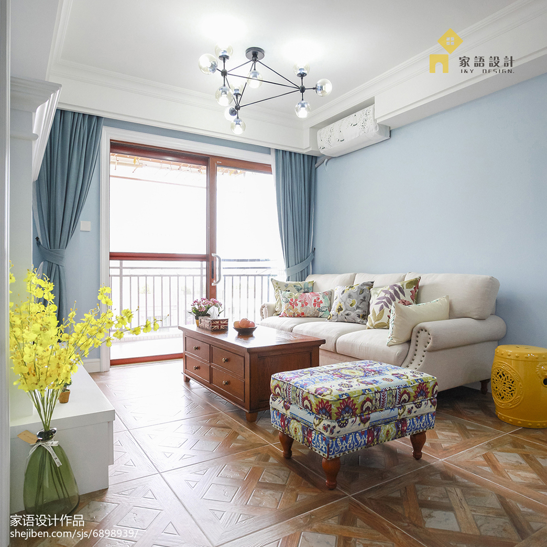 清新美式風格家居客廳布置