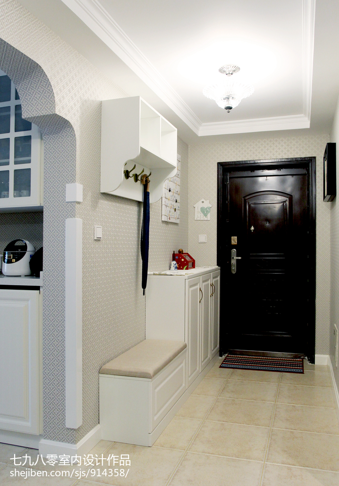 家居美式田園風格玄關效果圖