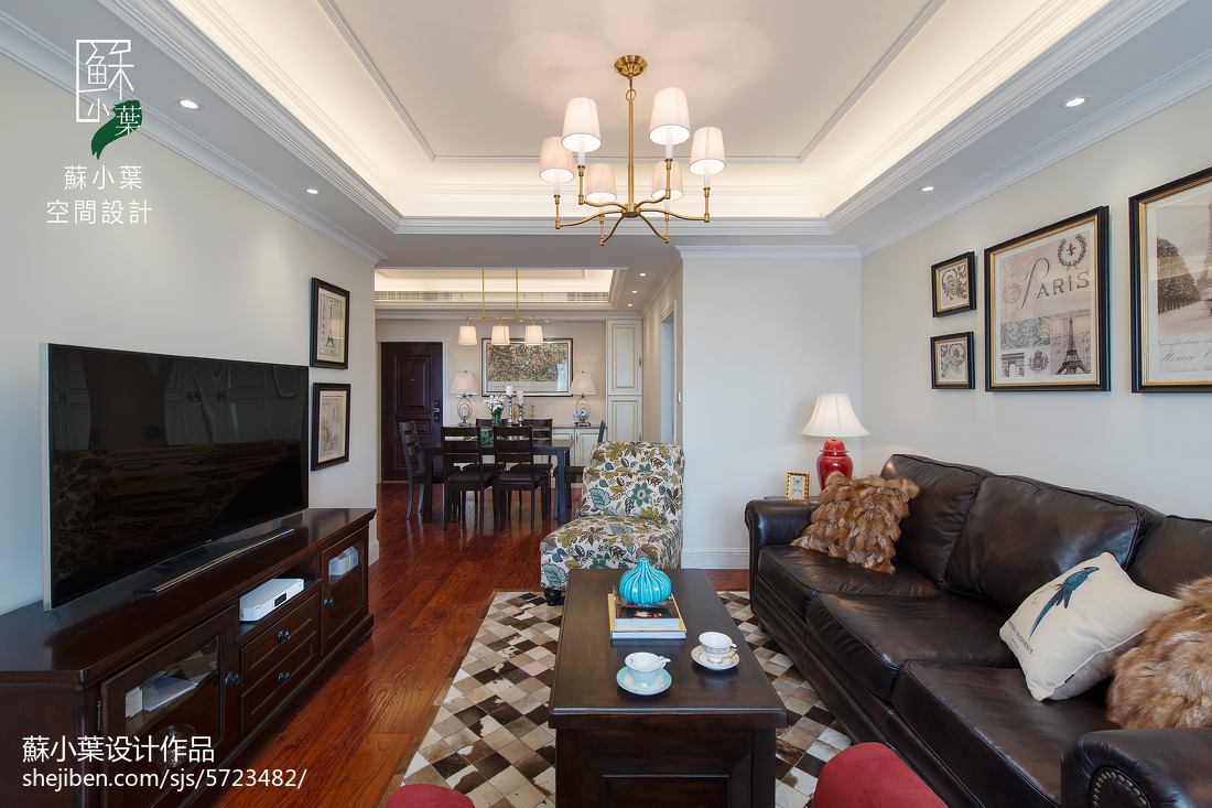 簡約美式風格客廳裝修案例