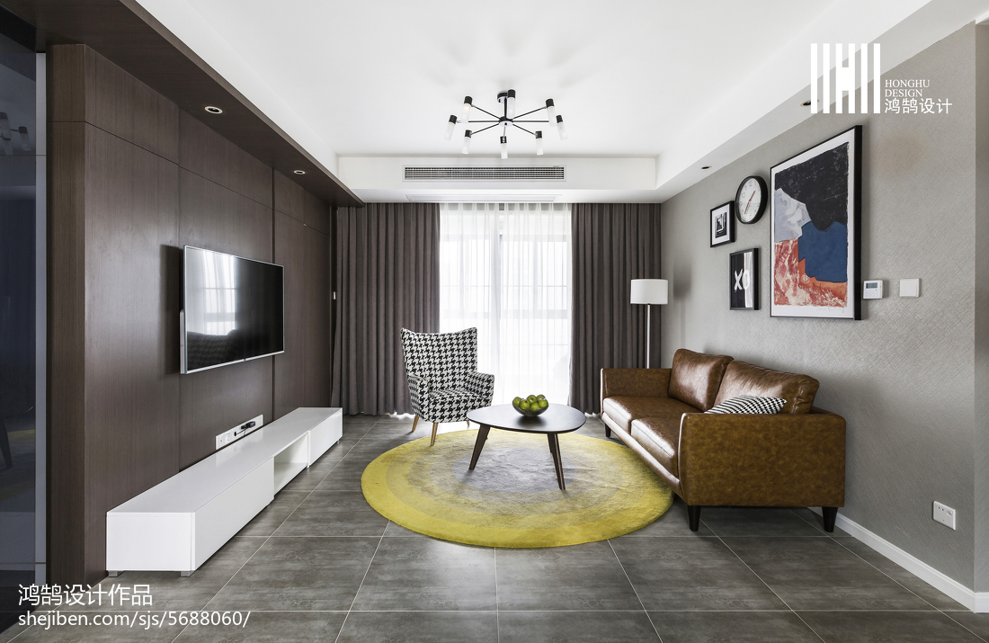 2018面積104平簡約三居客廳裝修圖