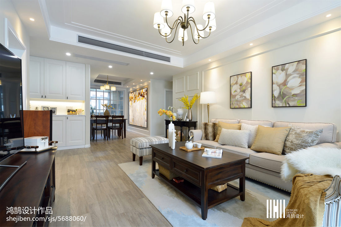 精致美式風格客廳裝修