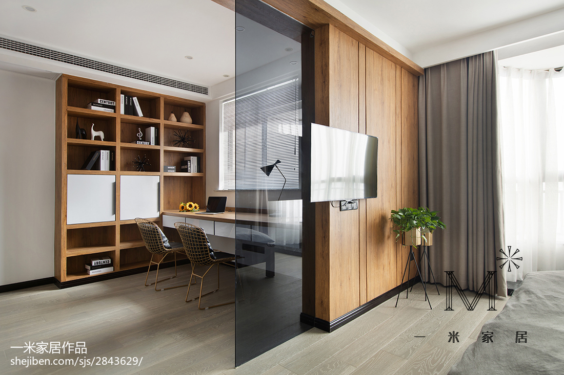 簡約美式隔斷墻設計