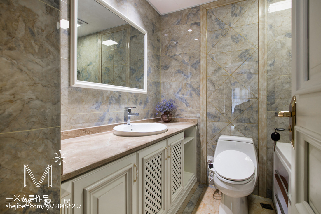 精選92平米三居衛生間歐式裝修實景圖