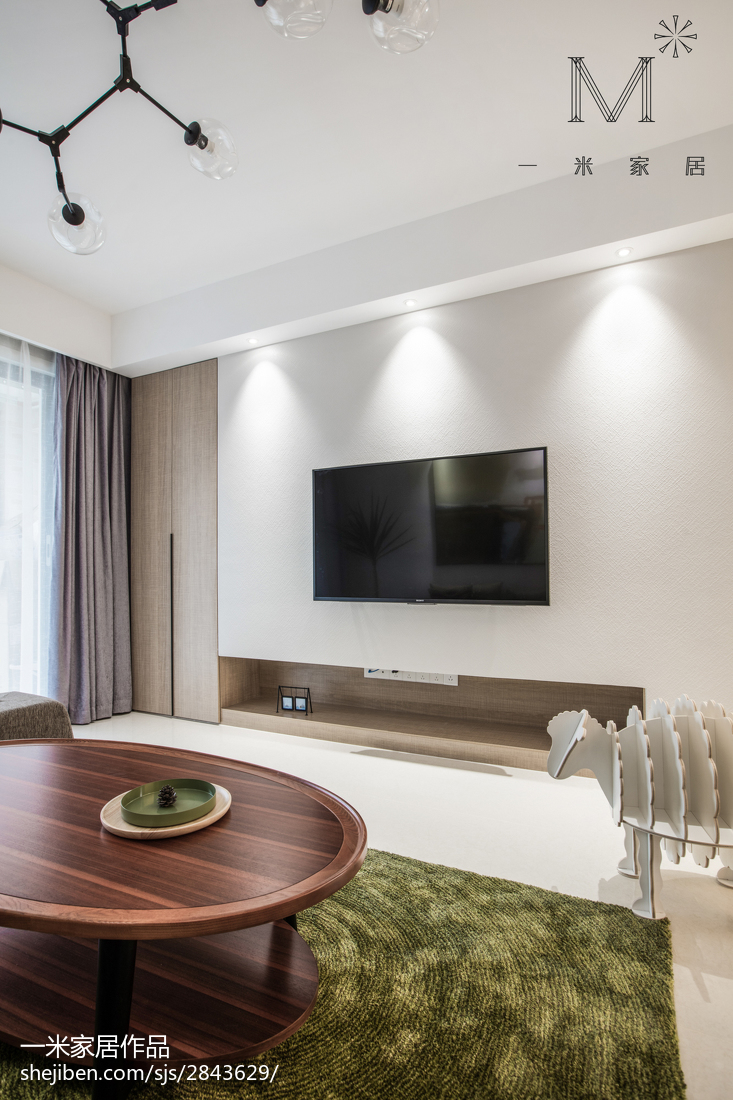 現代風格白色電視背景墻設計