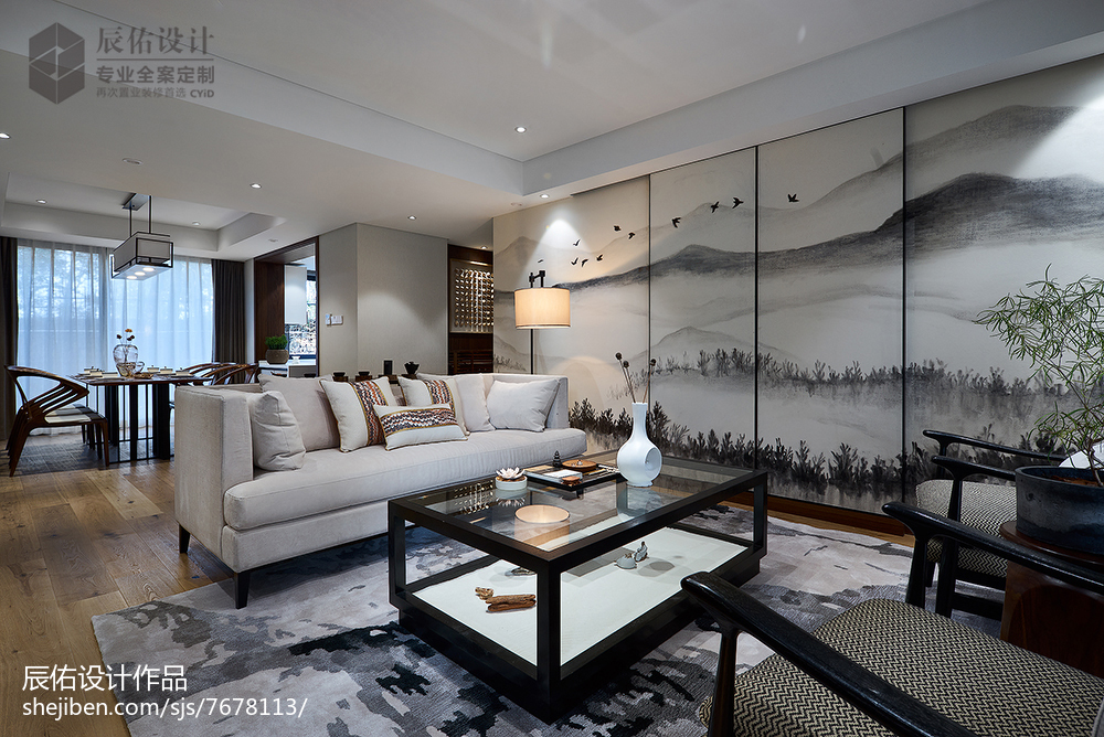 熱門121平米中式復式客廳裝修圖片欣賞