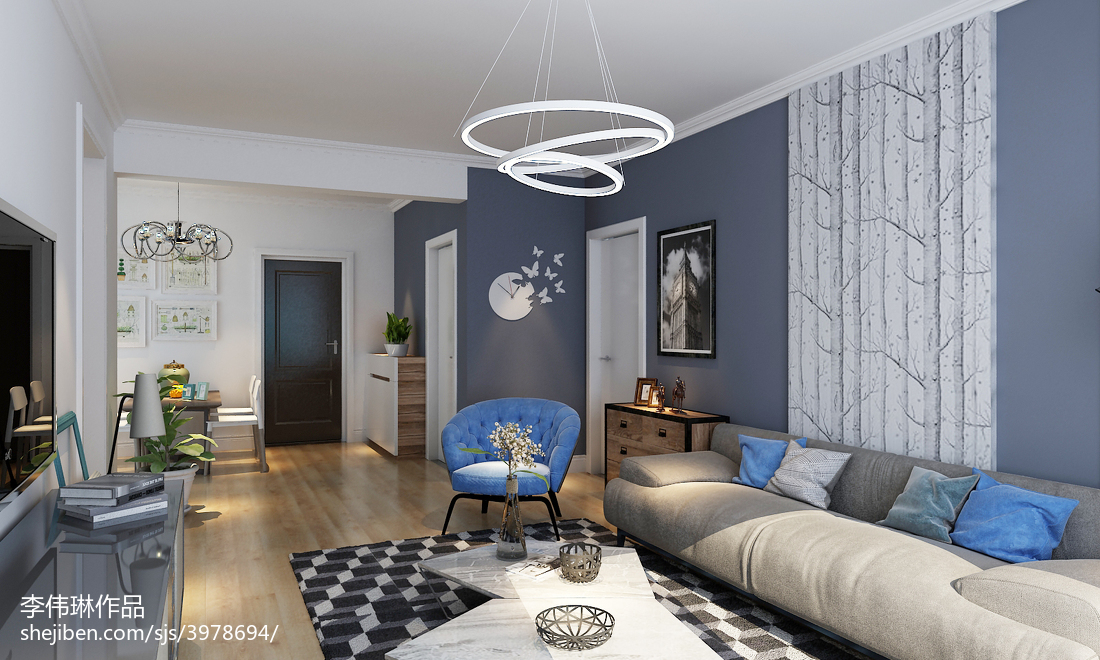 簡約兒童房落地窗效果圖