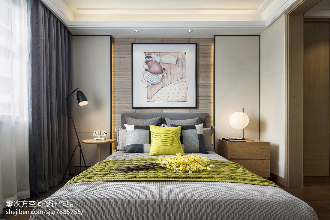 北歐臥室床頭背景墻