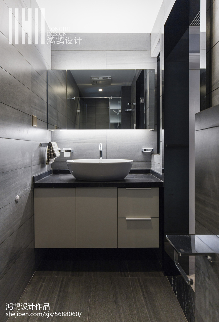 悠雅74平現代三居衛生間效果圖