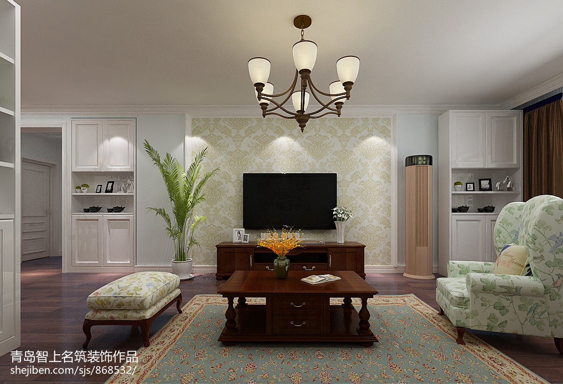 熱門面積82平宜家二居客廳裝修實景圖