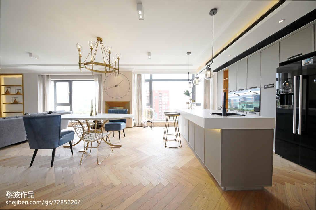 寬敞北歐三居吧臺設計圖片