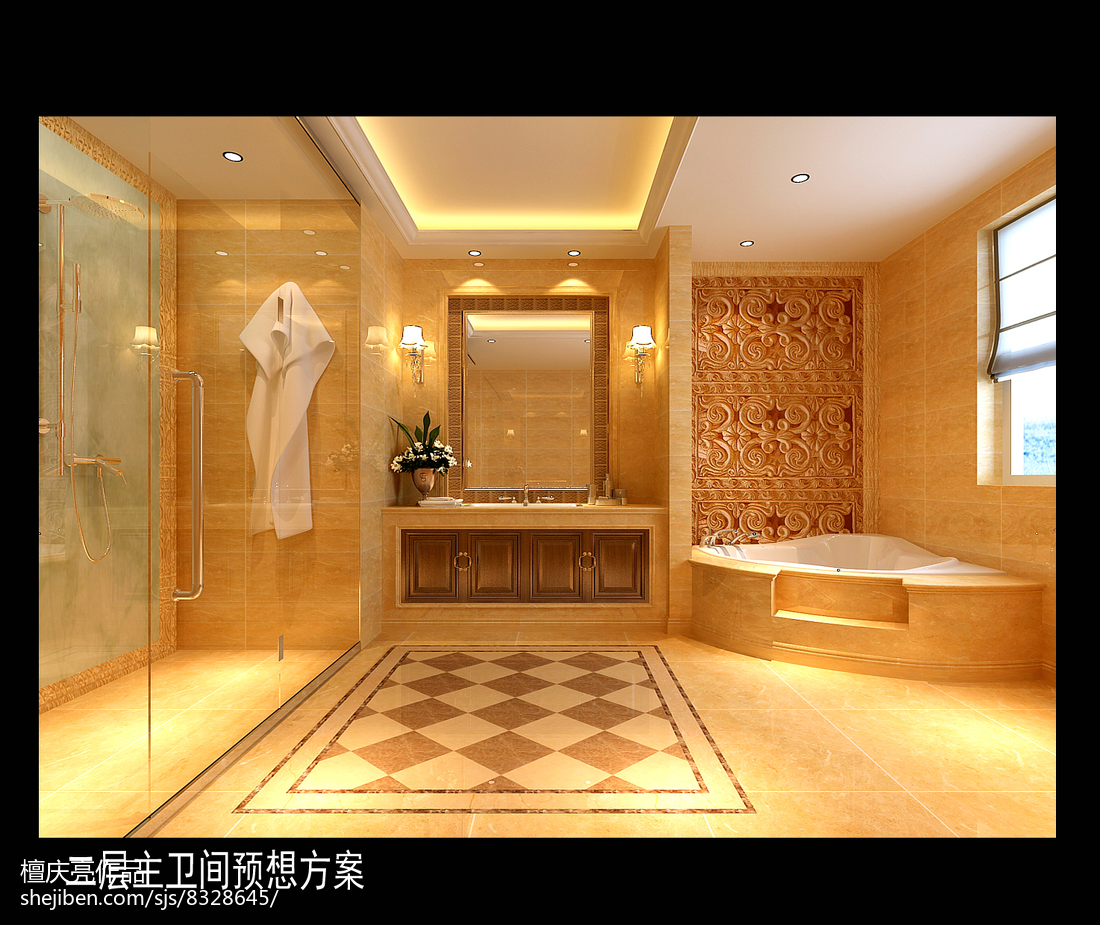 質樸341平歐式別墅衛生間實拍圖