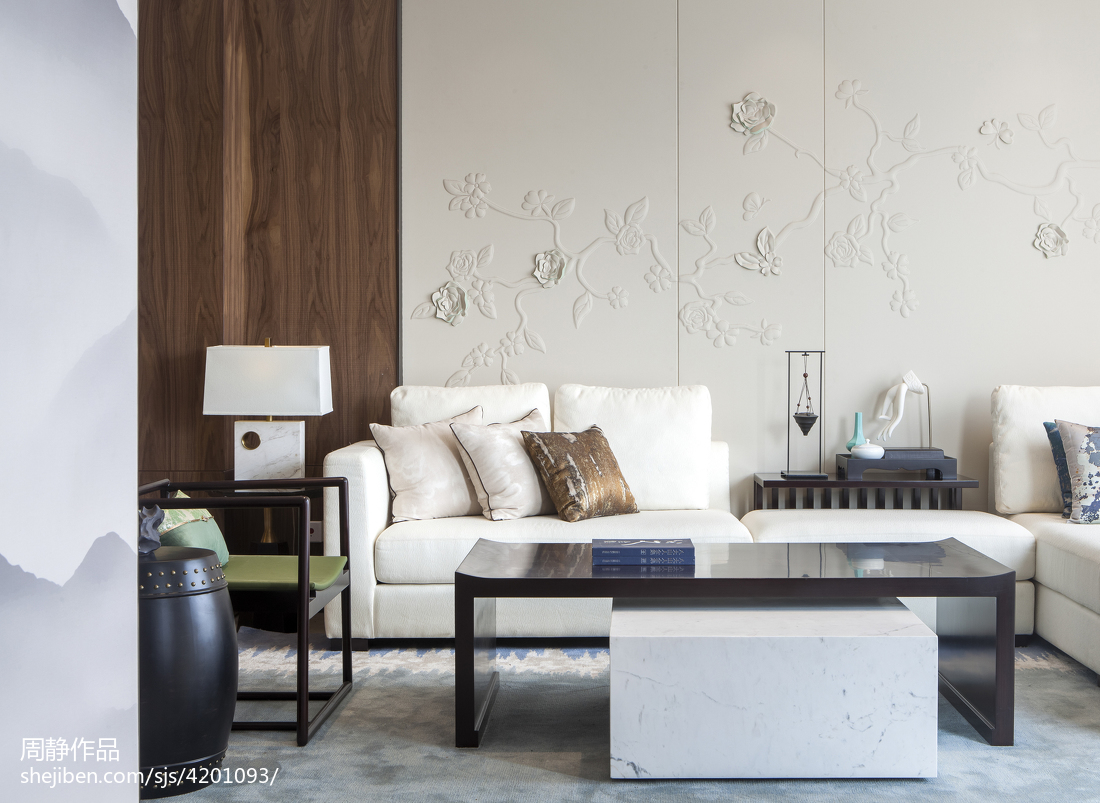 質樸511平中式別墅客廳裝修效果圖