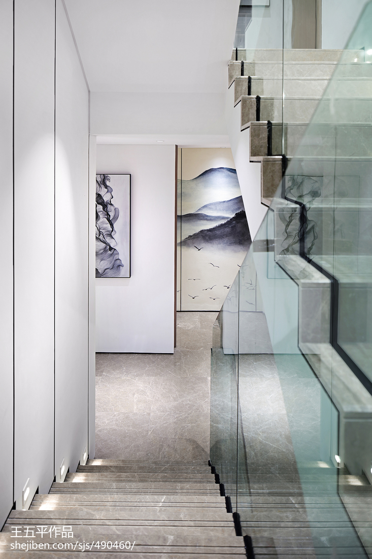 新中式別墅樓梯設計實景圖