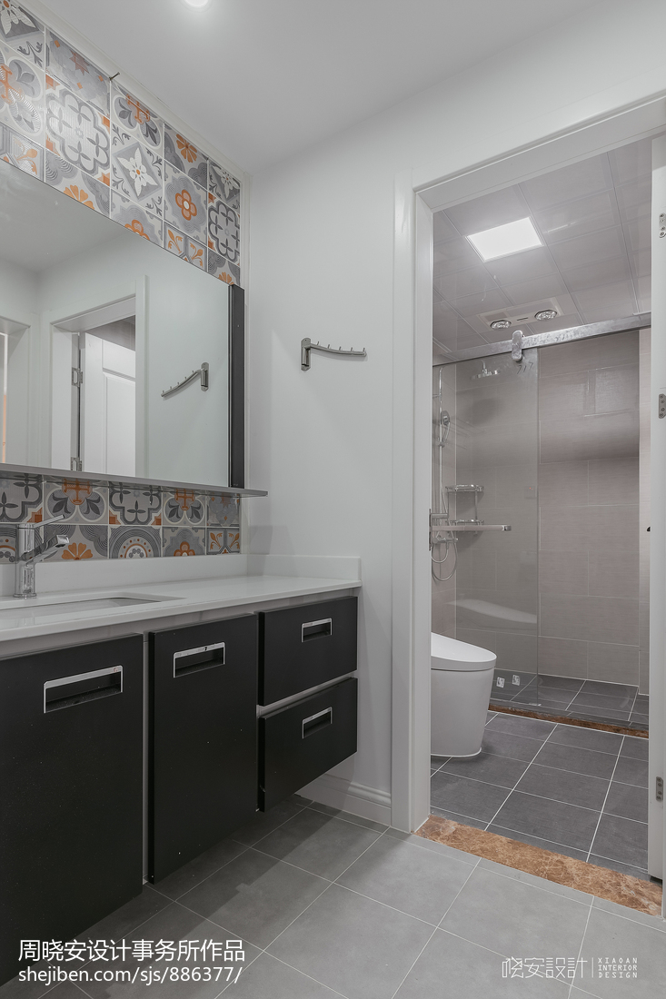 質樸71平北歐三居衛生間設計效果圖