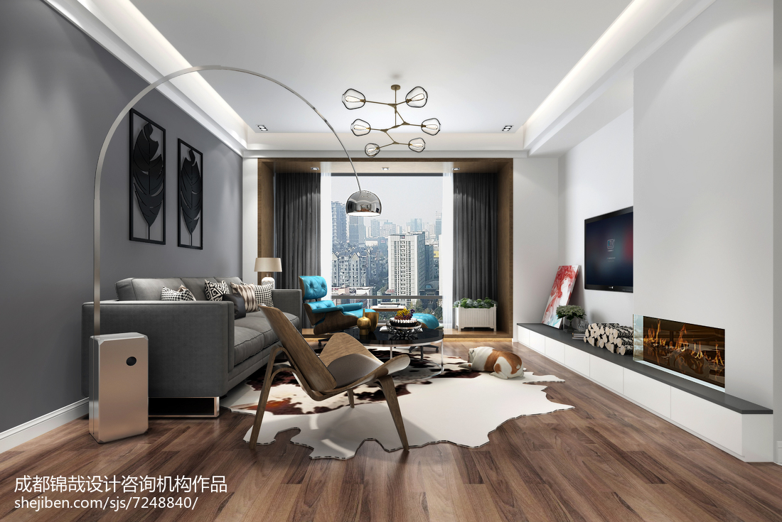 質樸126平簡約三居客廳效果圖欣賞