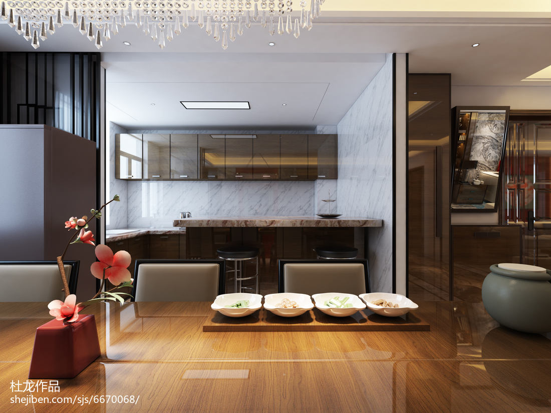 2018精選中式四居廚房裝修實景圖片欣賞