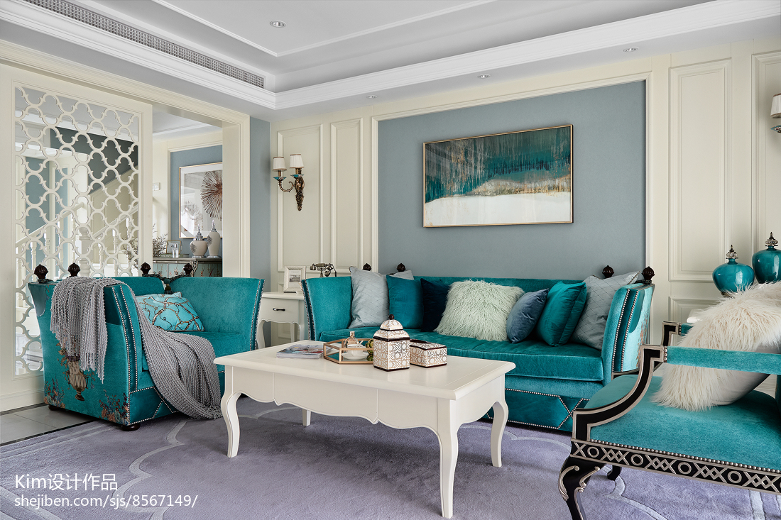 溫馨40平法式復式客廳案例圖