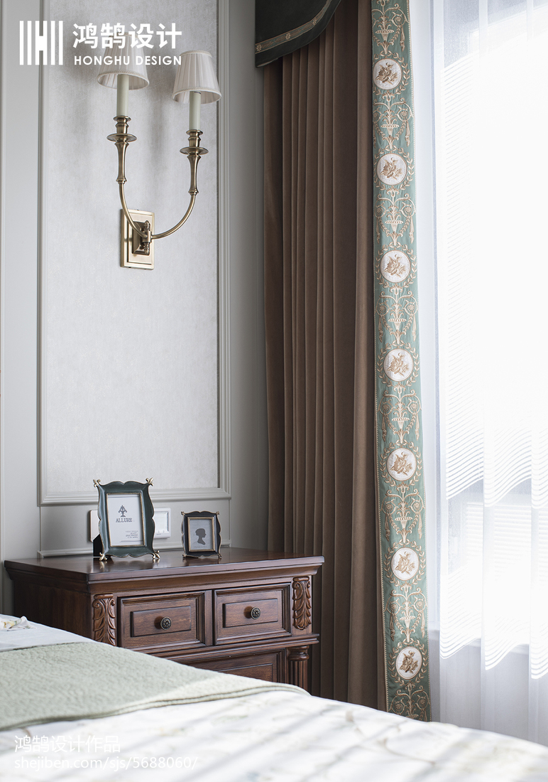 2018面積100平美式三居臥室效果圖