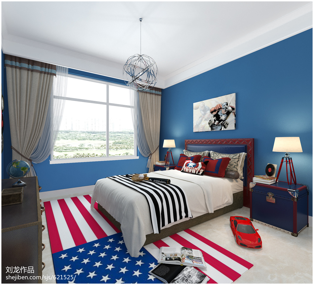 2018四居兒童房中式效果圖