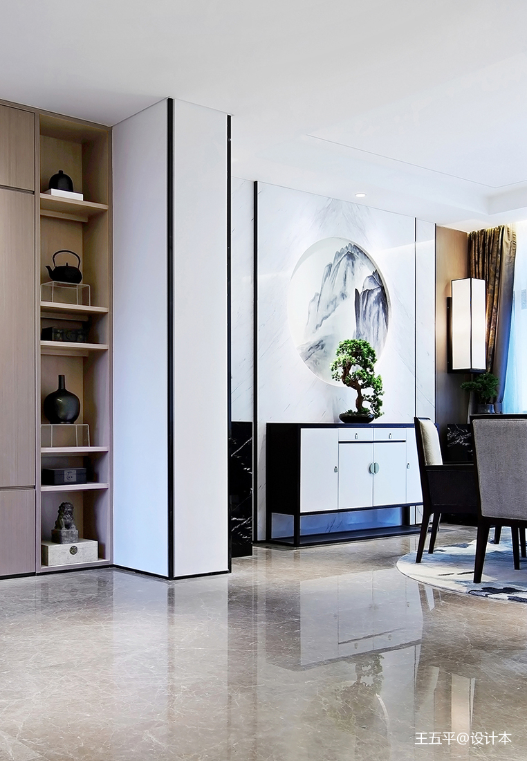 悠雅320平中式樣板間餐廳裝修設計圖