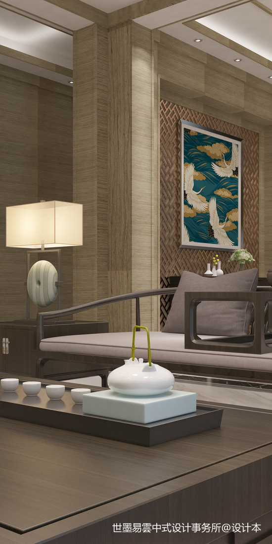 精美57平中式復式客廳裝修設計圖