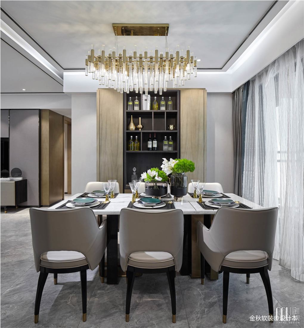 東莞萬科翡翠松湖樣板房餐廳實景圖