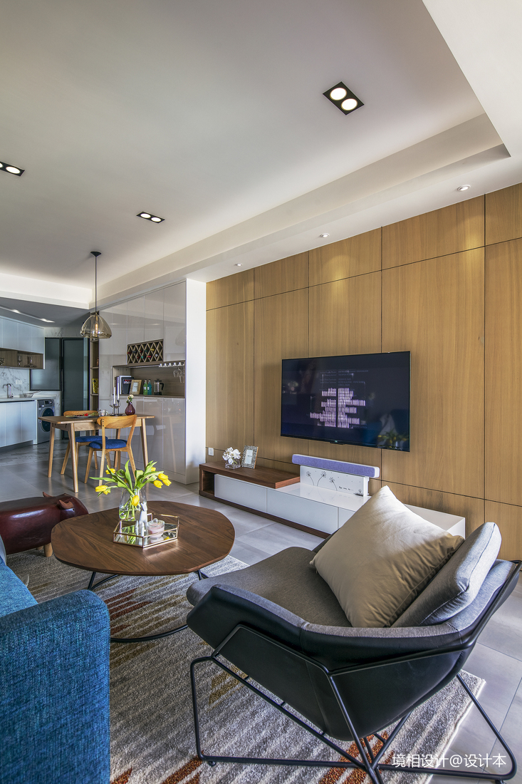 簡約風二居客廳電視墻設計