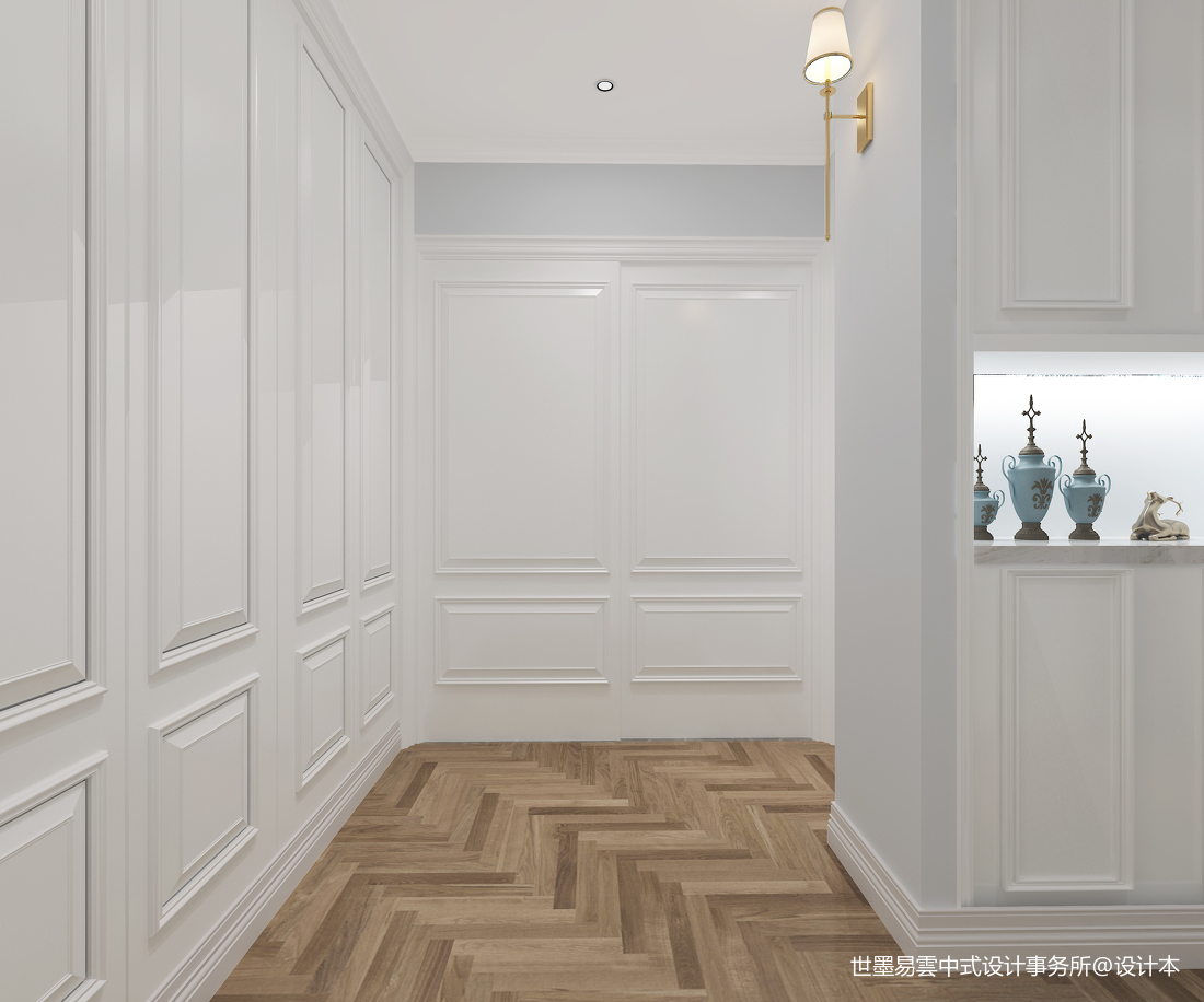 質樸637平中式別墅臥室設計案例