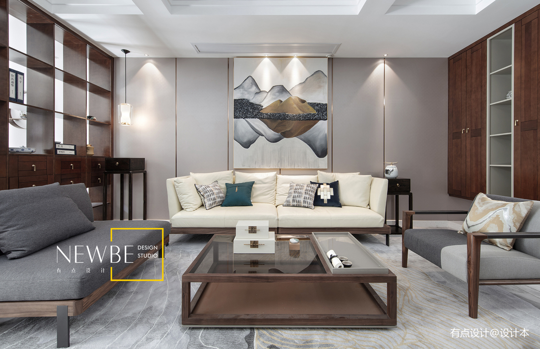 質樸763平中式別墅客廳圖片欣賞