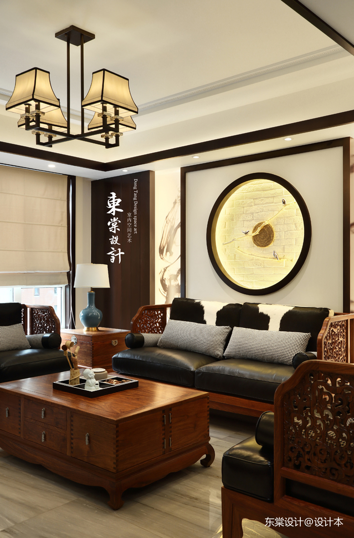 優美81平中式復式客廳裝飾圖片