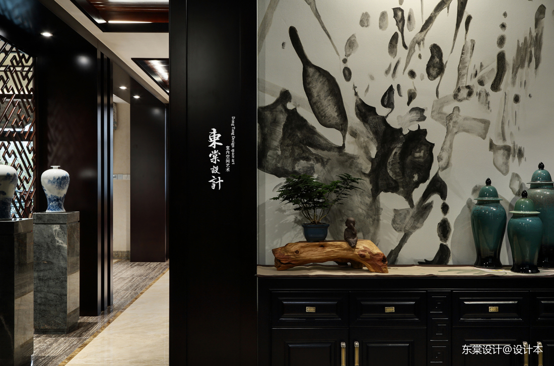 質樸251平中式別墅玄關效果圖欣賞