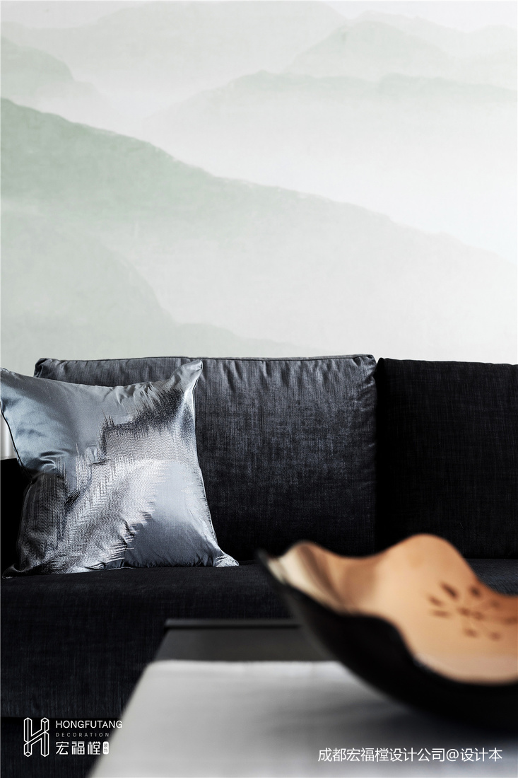 質樸129平中式三居客廳案例圖