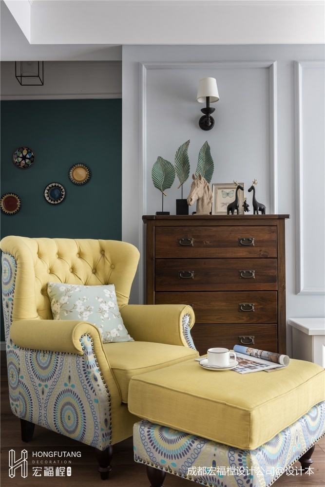 繁簡美式客廳儲物柜設計圖