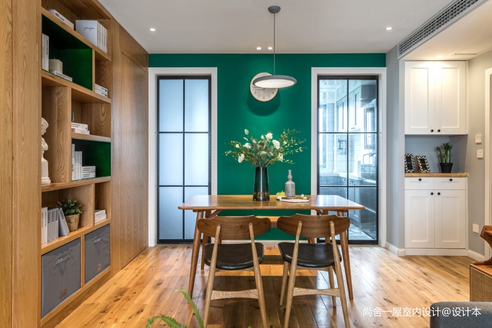 老師的家 | 全面墻書柜客廳+隱形門設計_3752551